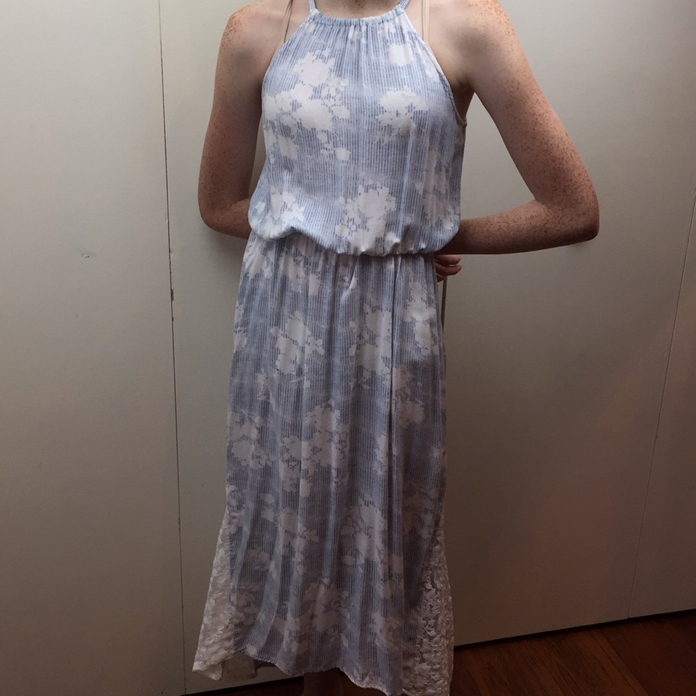 Light Blue Abercrombie Floral Maxi Dress